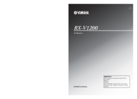 Yamaha RXV-1200 - Owners Manual 